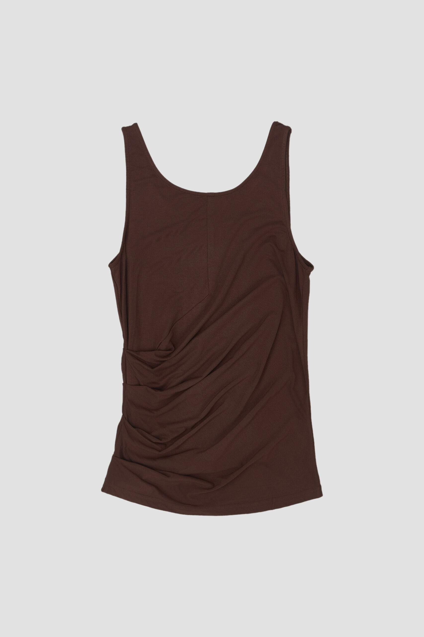 Drape Long Tank Top Red Brown