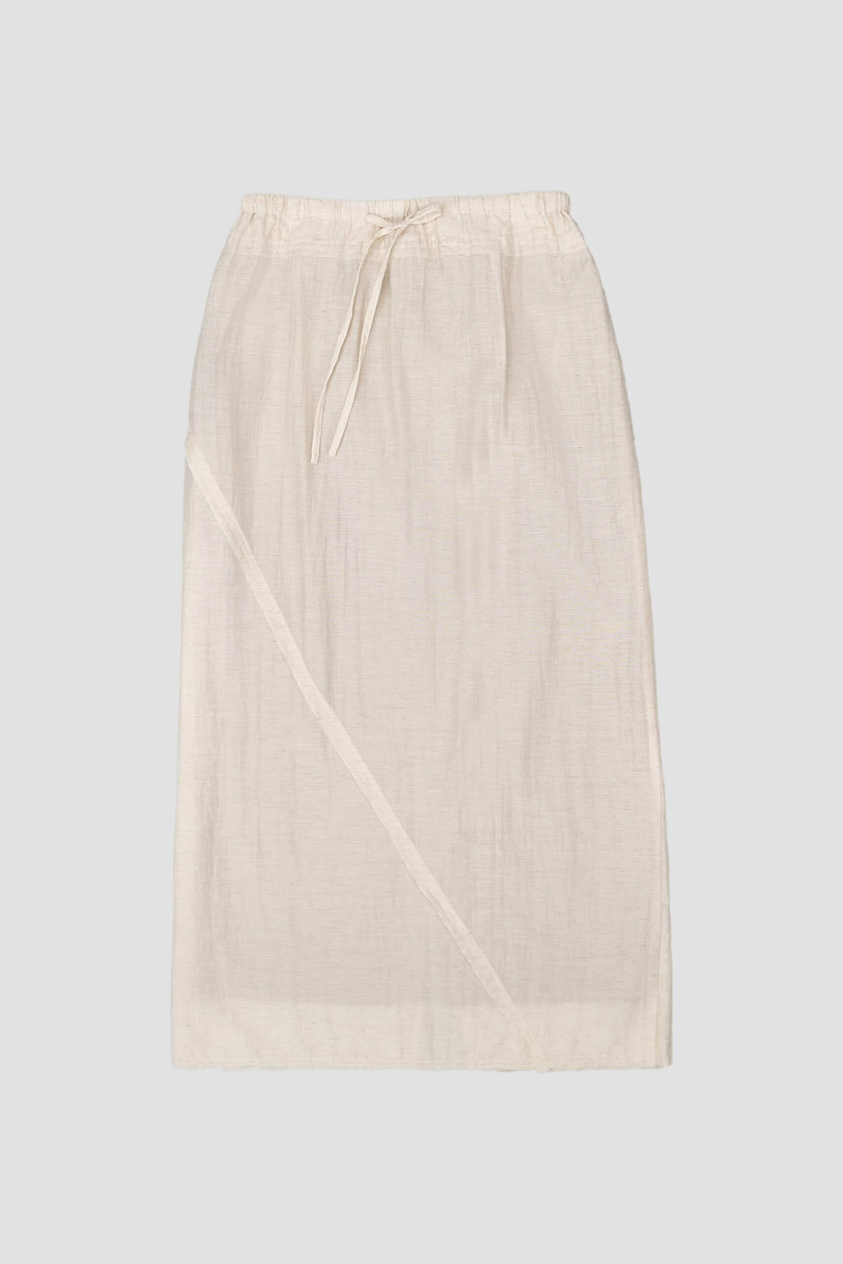 Raw Hemp Long Skirt Beige