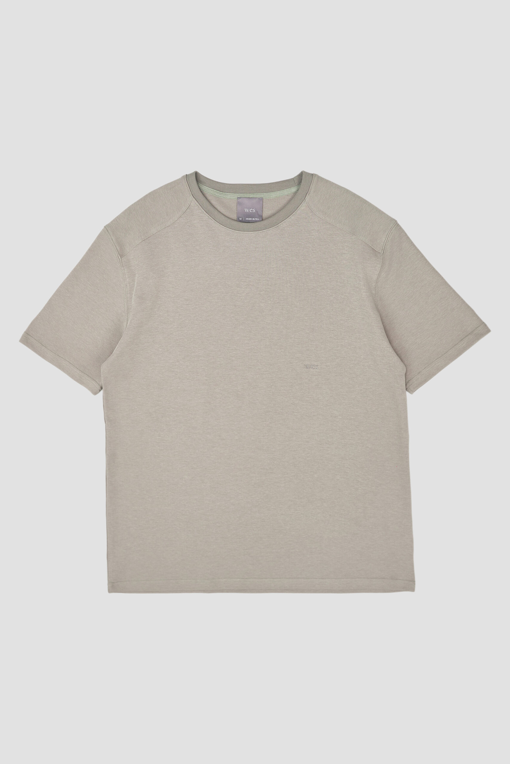 Straight Shoulder Oversize Tee Olive Grey