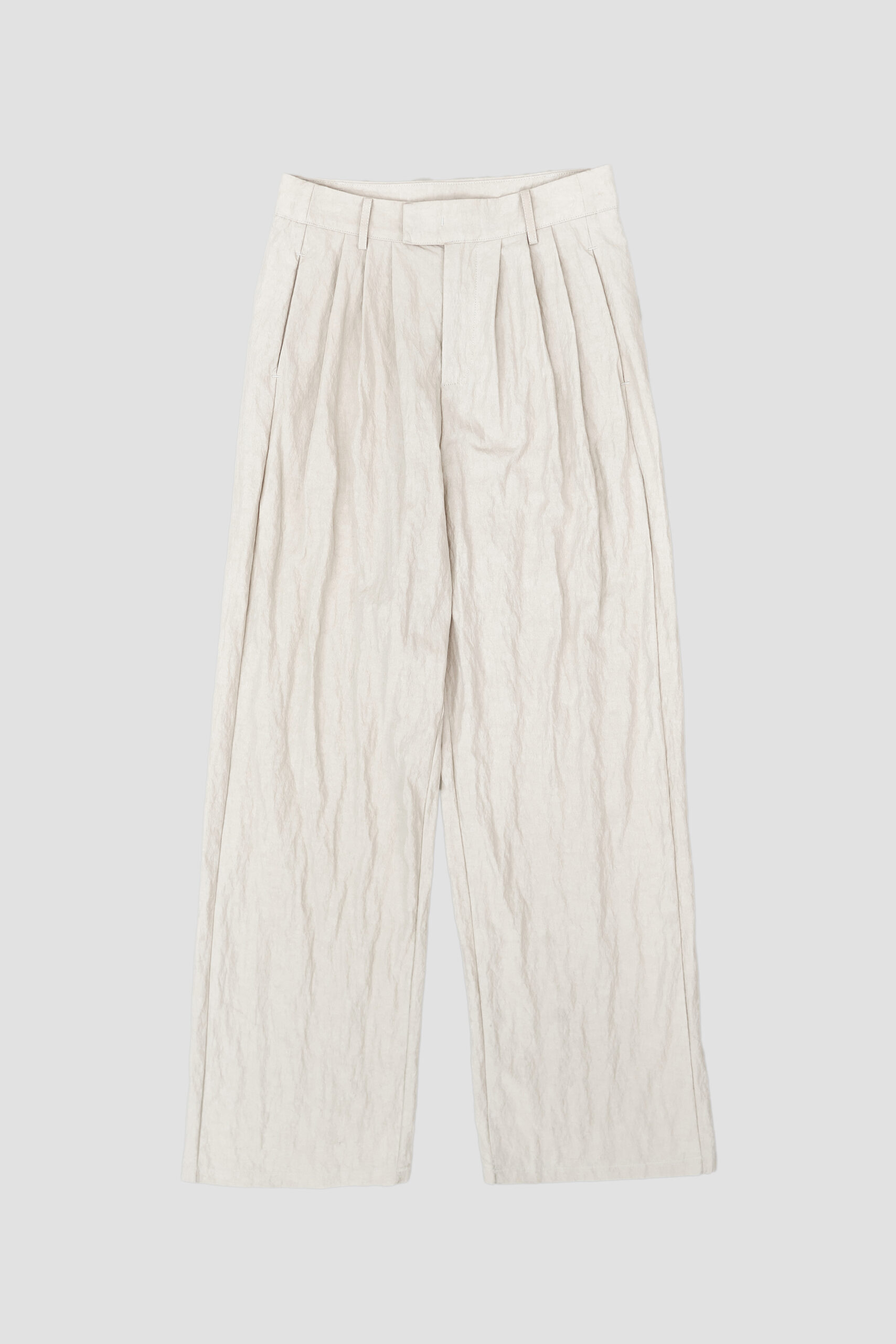 Tri Pleated Trousers Light Grey