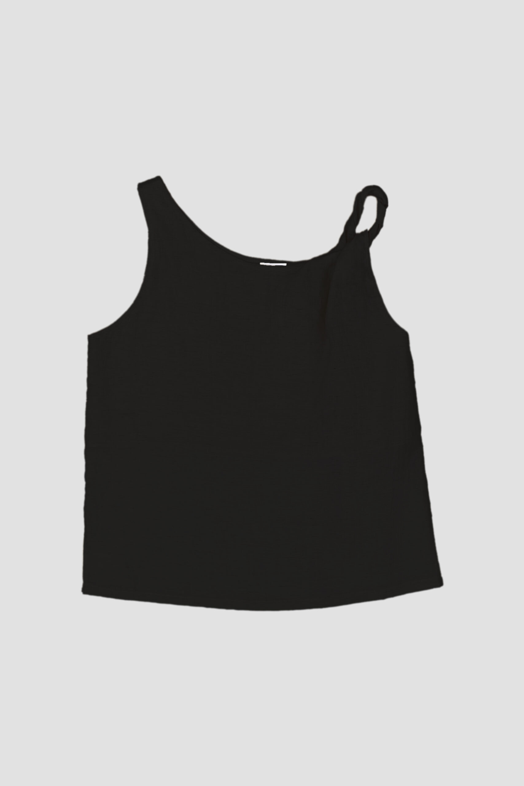 Twisted Shoulder Tank Top Black