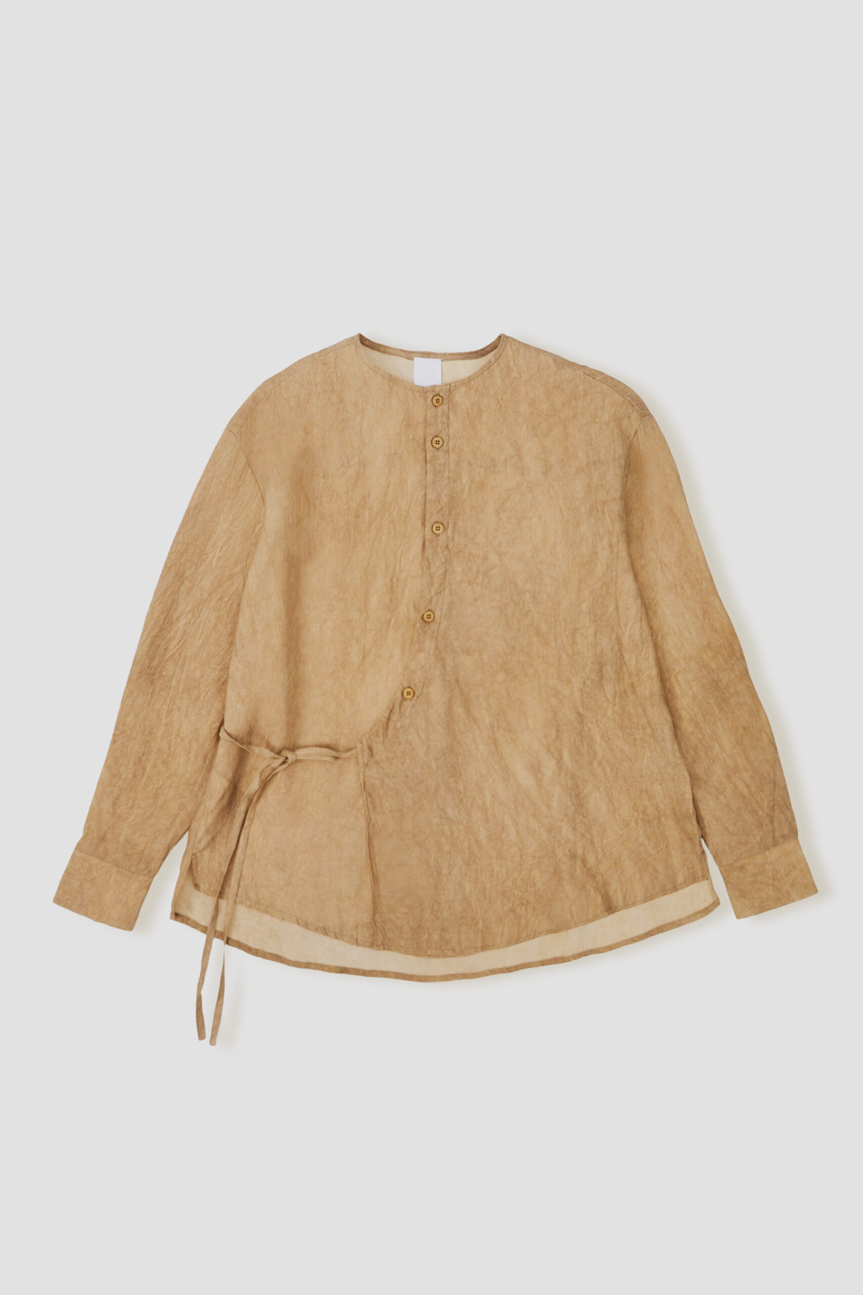 Arc Collar Side Tie Dye Blouse (Sand)_Product 1