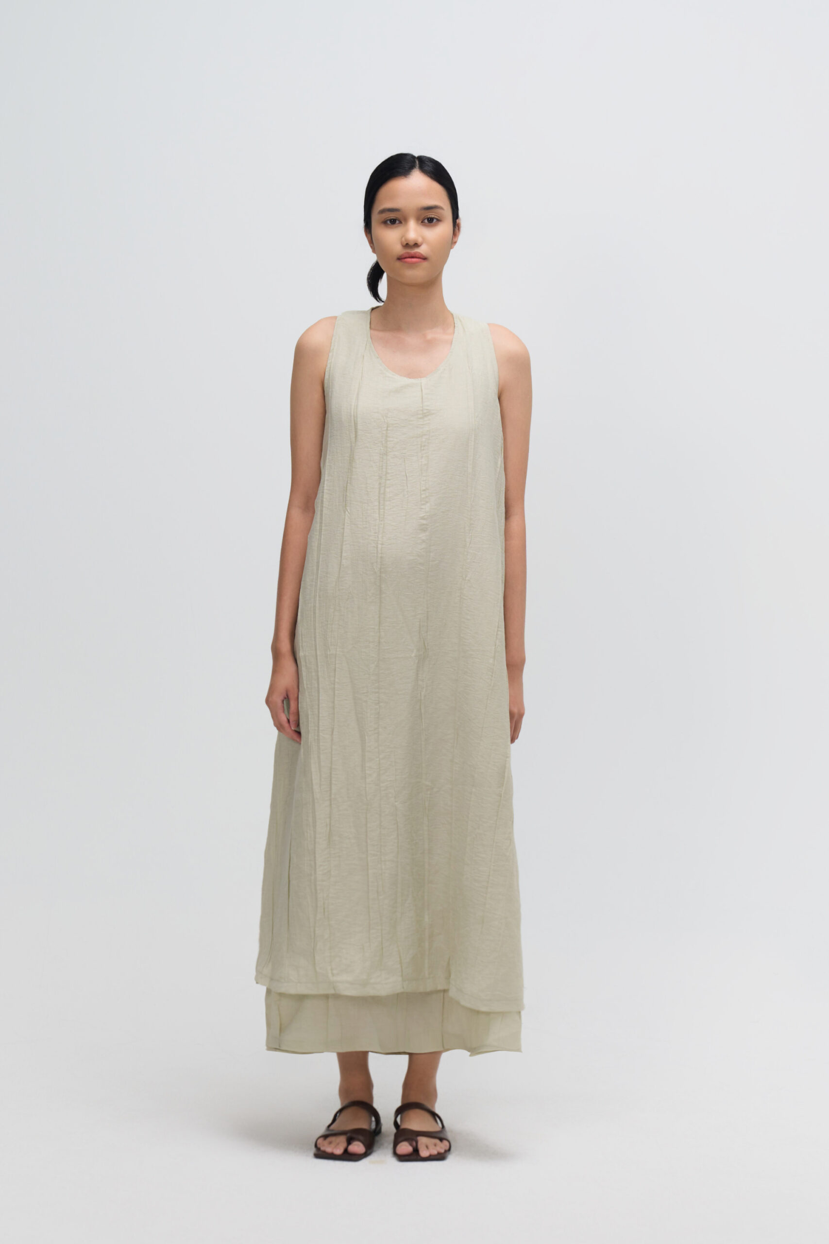 Crossback Draped Maxi Tank Dress (Pale Green)_(2)