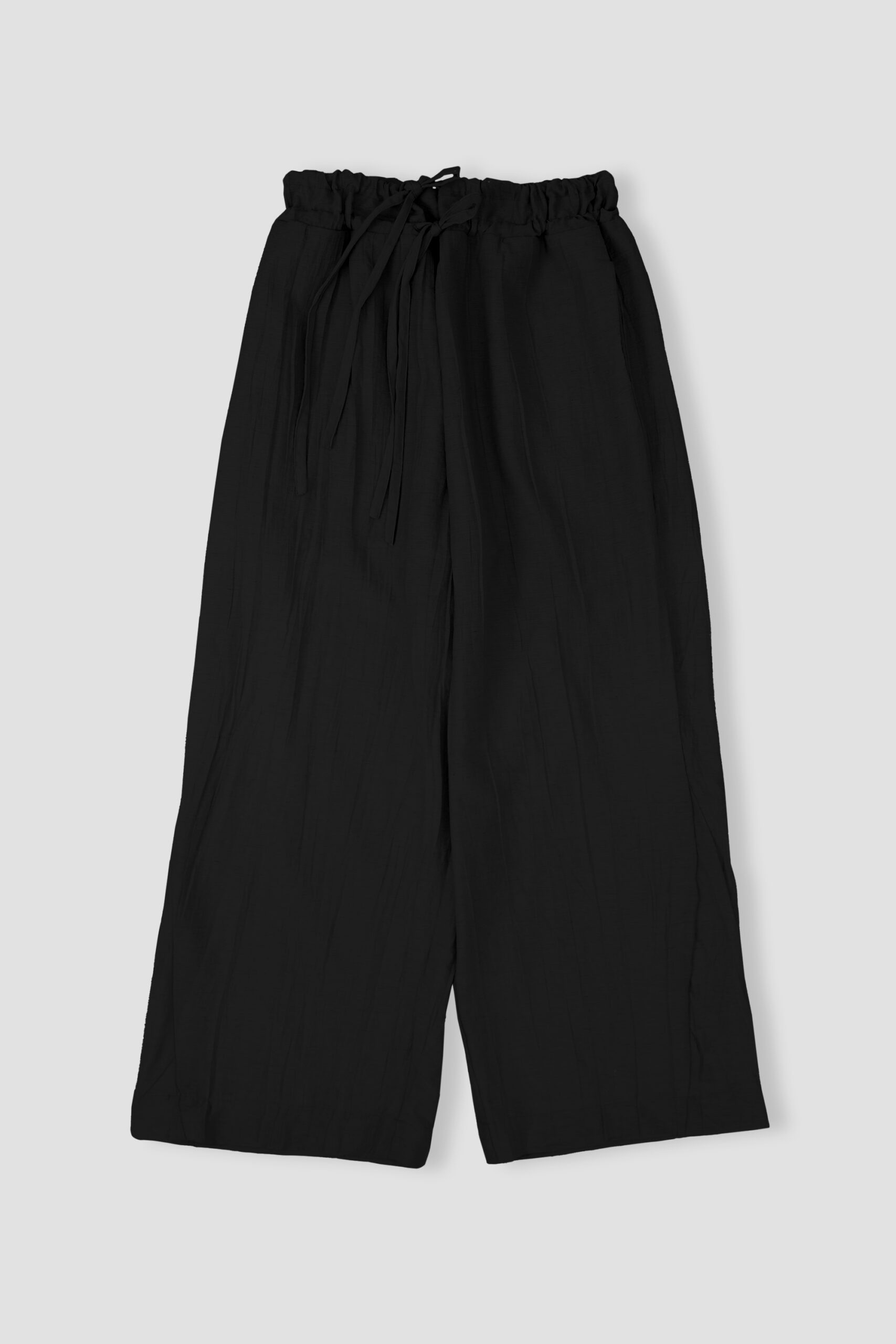 Dual Drawstring Wide Leg Pants (Black)_Product 1