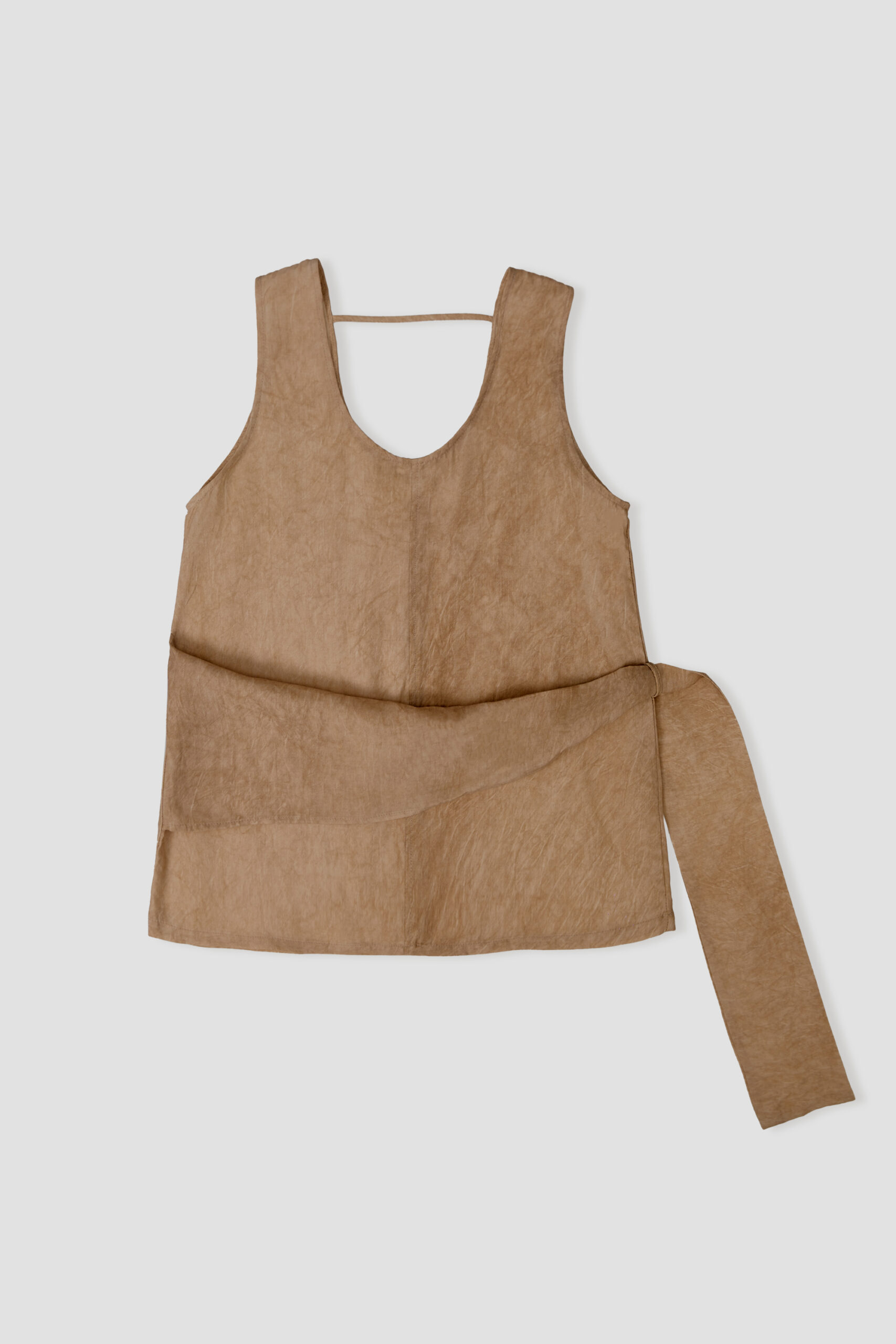 Tie Dye Waist Draped Tank Top (Brown)_Product 2