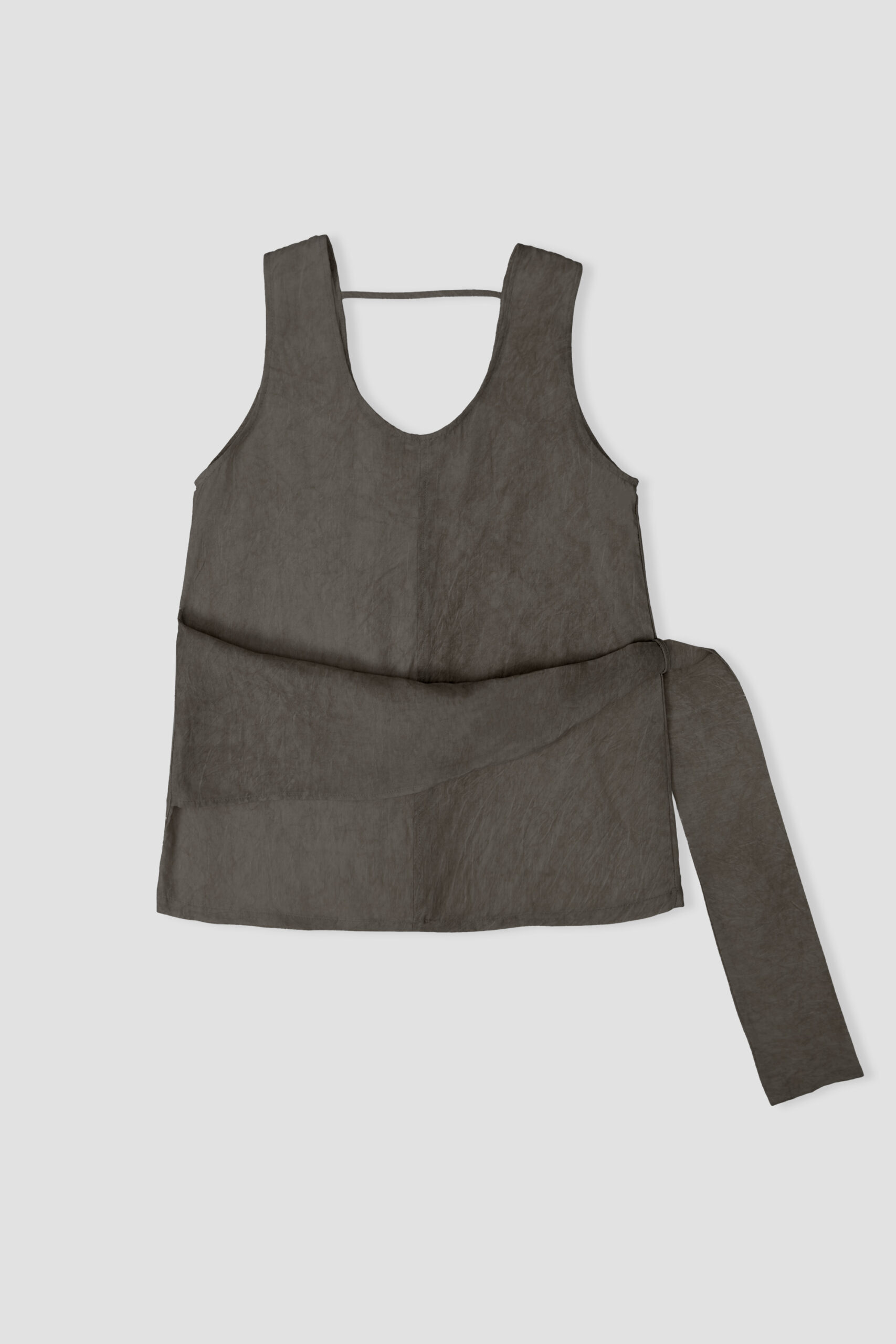 Tie Dye Waist Draped Tank Top (Grey)_Product 1