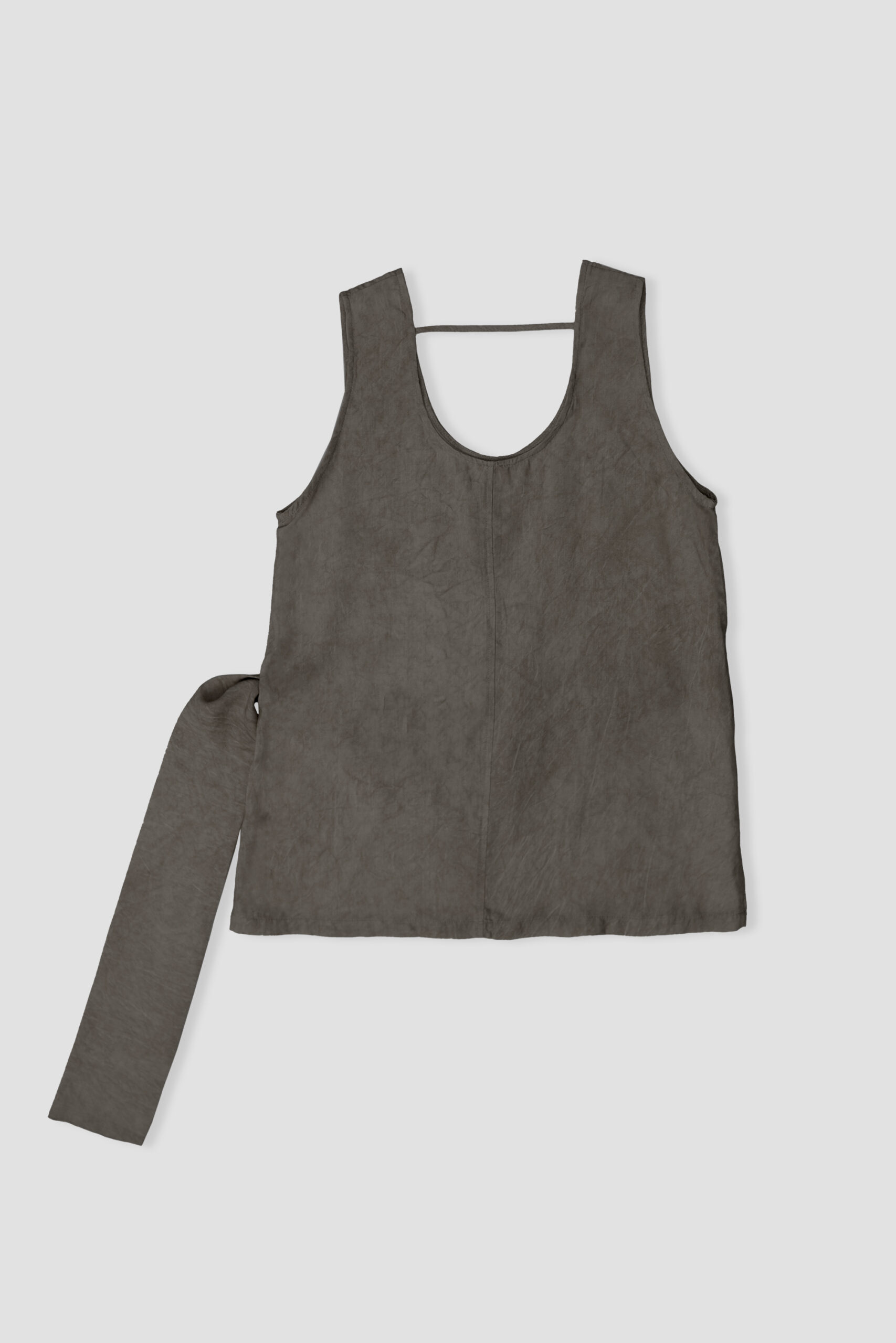 Tie Dye Waist Draped Tank Top (Grey)_Product 2
