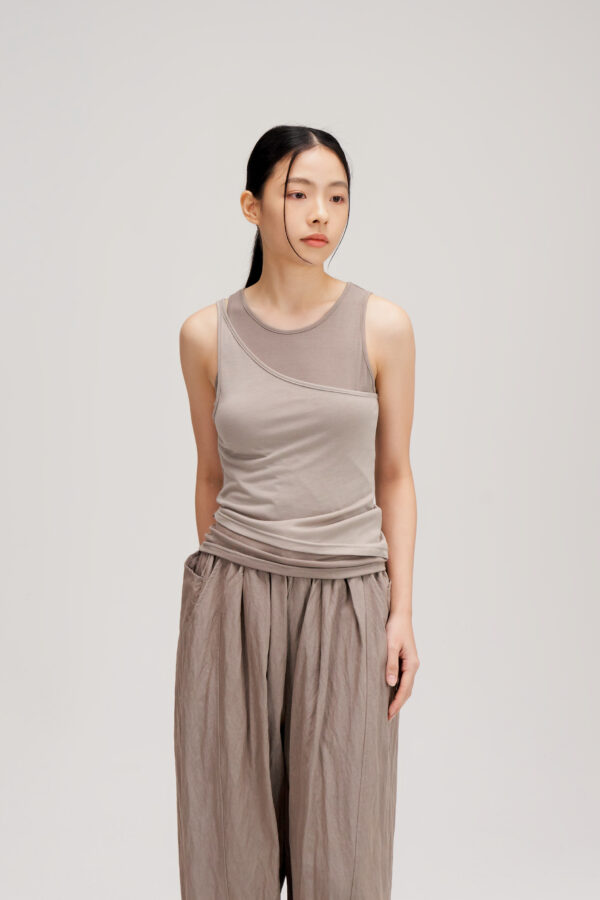 Butter Knit Two Piece Tank Top (Grey)
