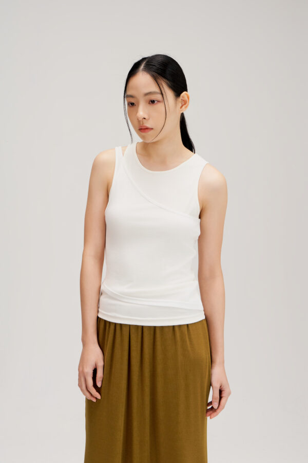 Butter Knit Two Piece Tank Top (White)
