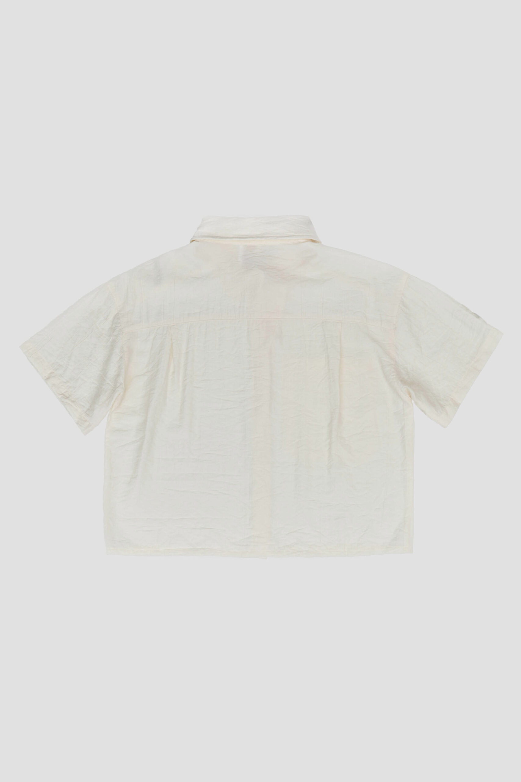 Drape Neck Short-Sleeve Crop Shirt (OWT) B