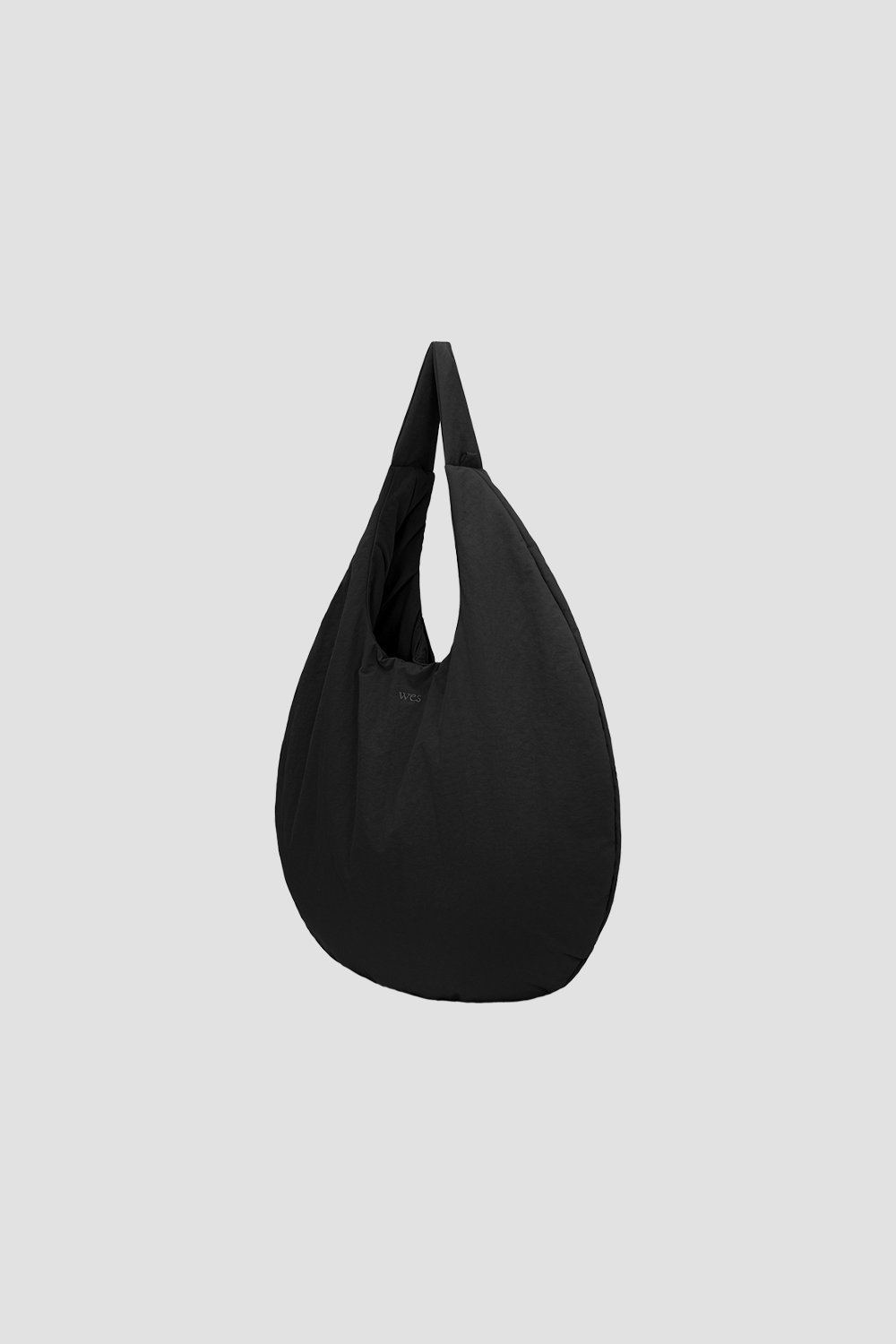 Egg Nylon Tote Medium -Black side