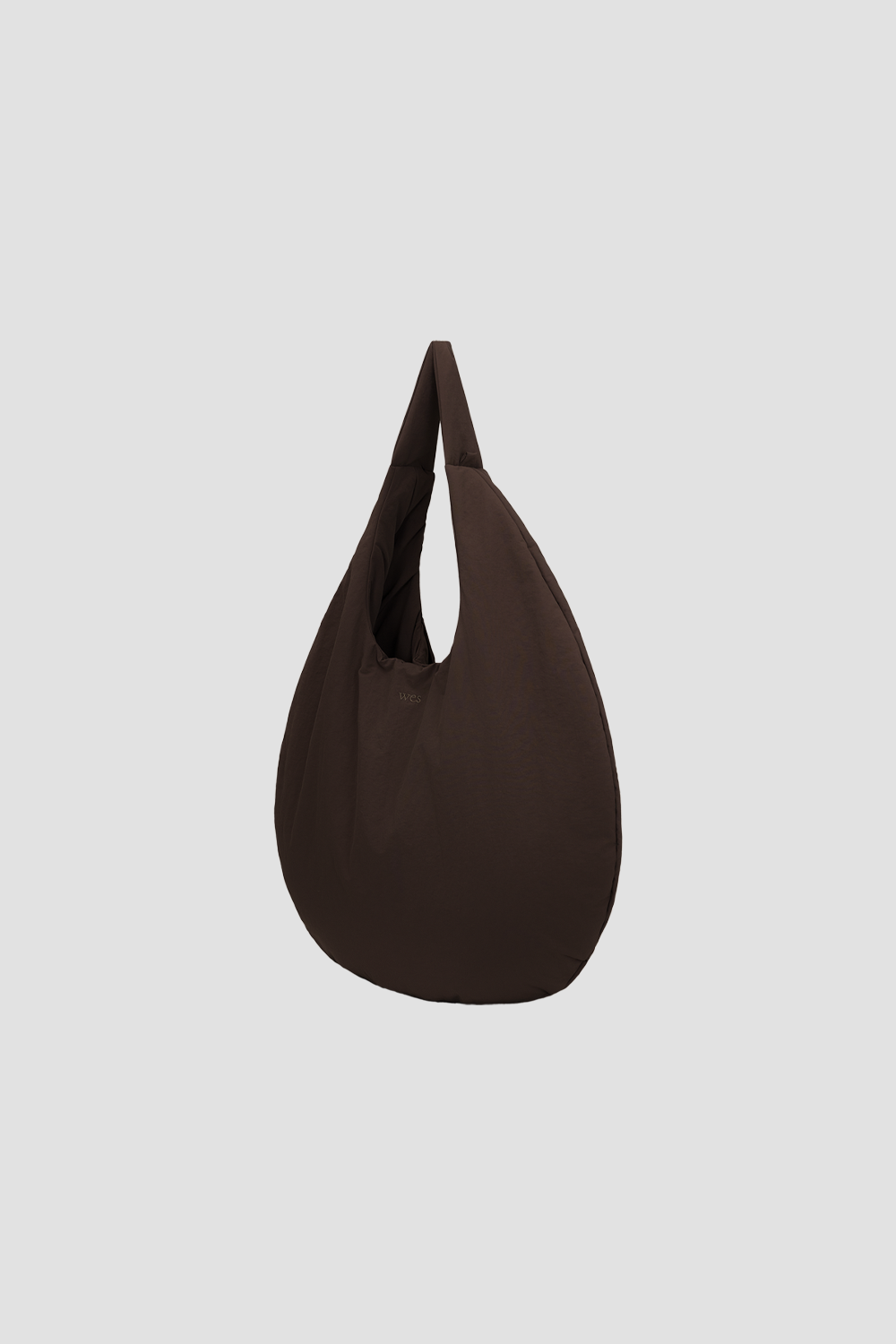 Egg Nylon Tote Medium -Brown side