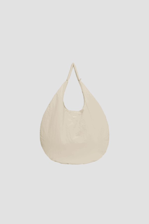 Medium Egg Nylon Tote (Off White)