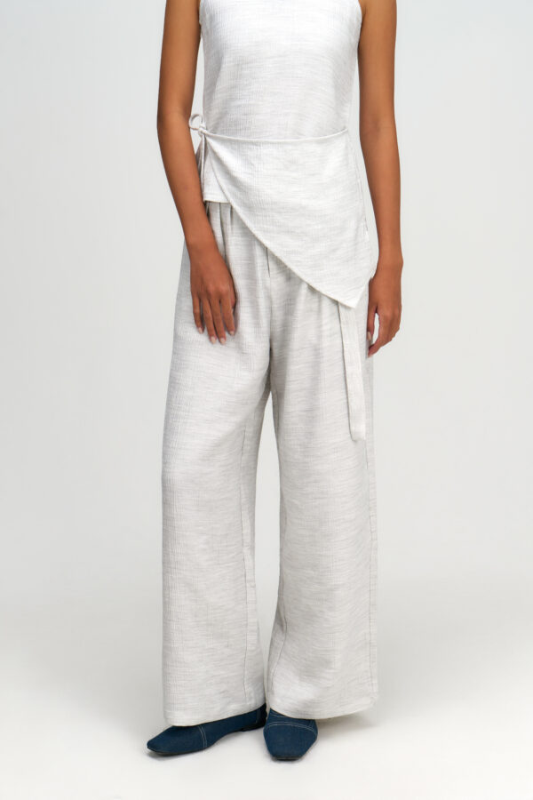 Tri Pleated Belted Trousers (Grey)