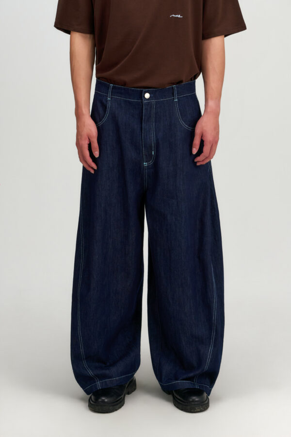 Gender Neutral Curved Leg Denim 2.0 (Dark Navy)