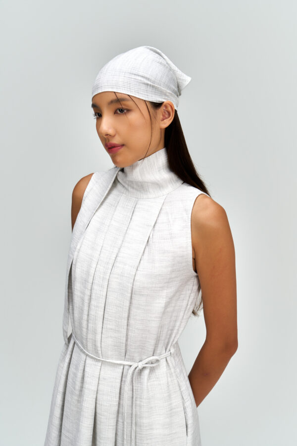 8th Anniversary | Long Tri Beaded Scarf (Grey)