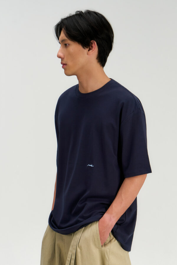 Gender Neutral Drift Knit Straight Long Tee (Navy)