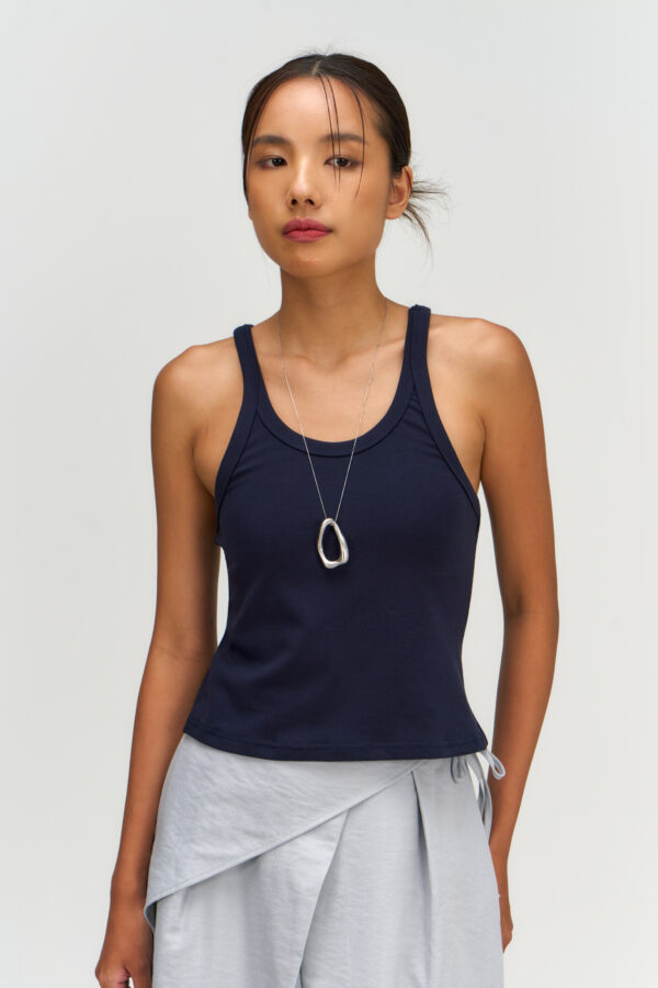 Drift Knit Y-Back Tank Top (Navy)