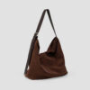 Large Soft Snow Leather Bag (Brown) - Side