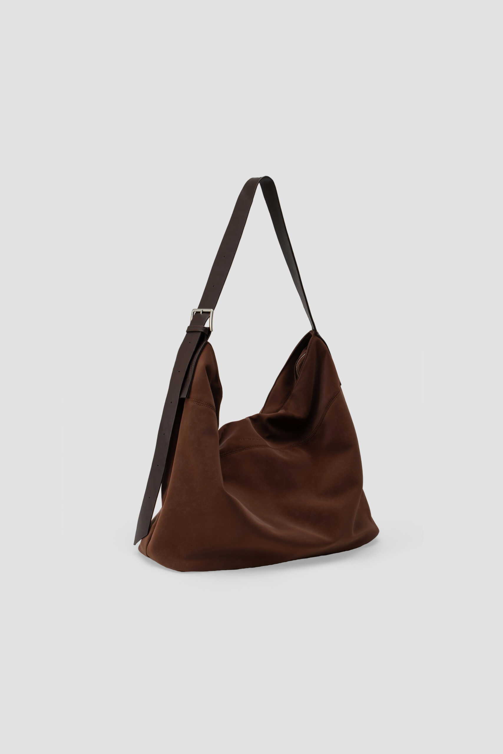Large Soft Snow Leather Bag (Brown) - Side
