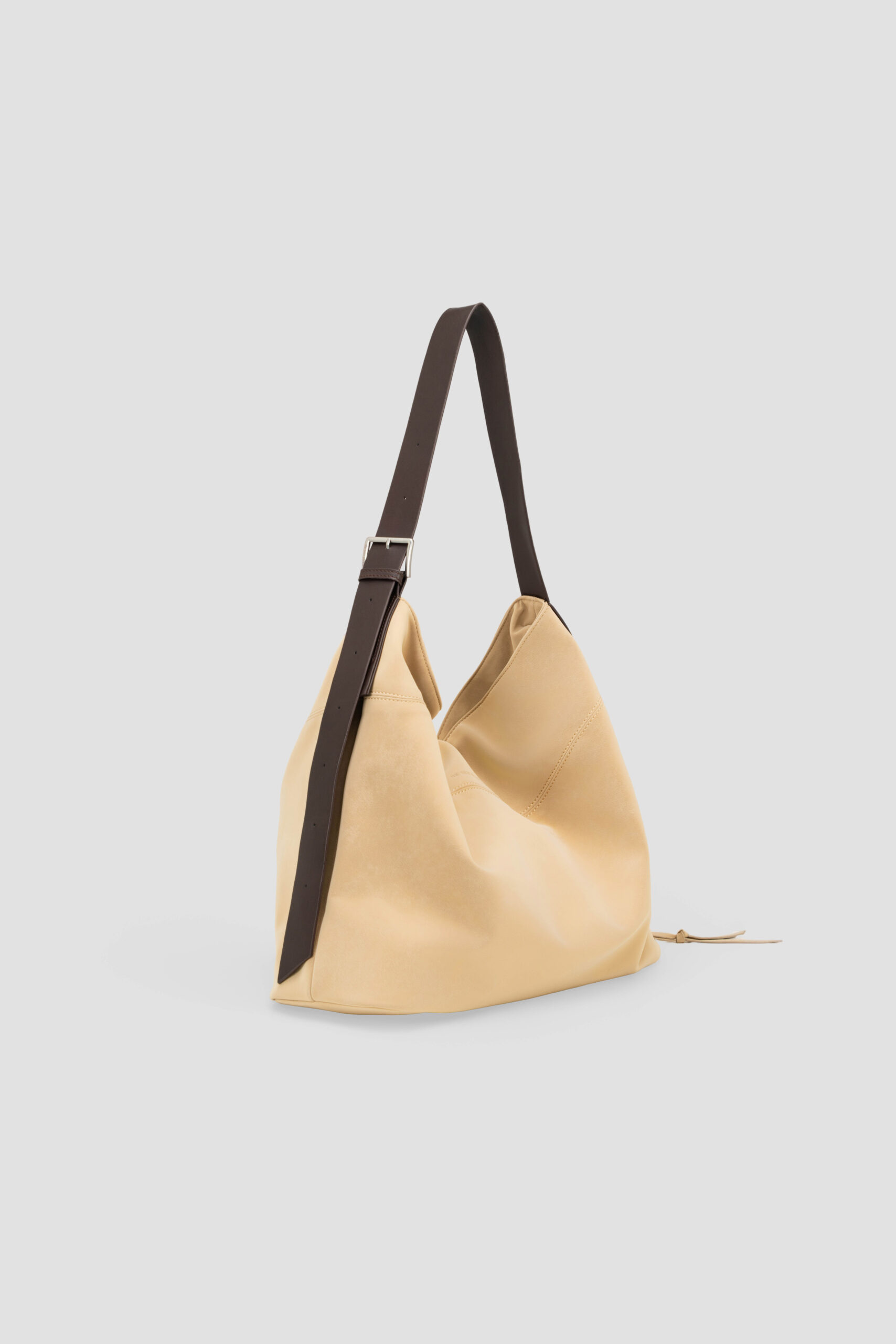 Large Soft Snow Leather Bag (Dune) - Side