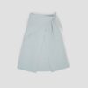 Waist Bandeu Layering Skirt - Midi (Light Blue)