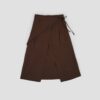 Waist Bandeu Layering Skirt – Midi (Brown)