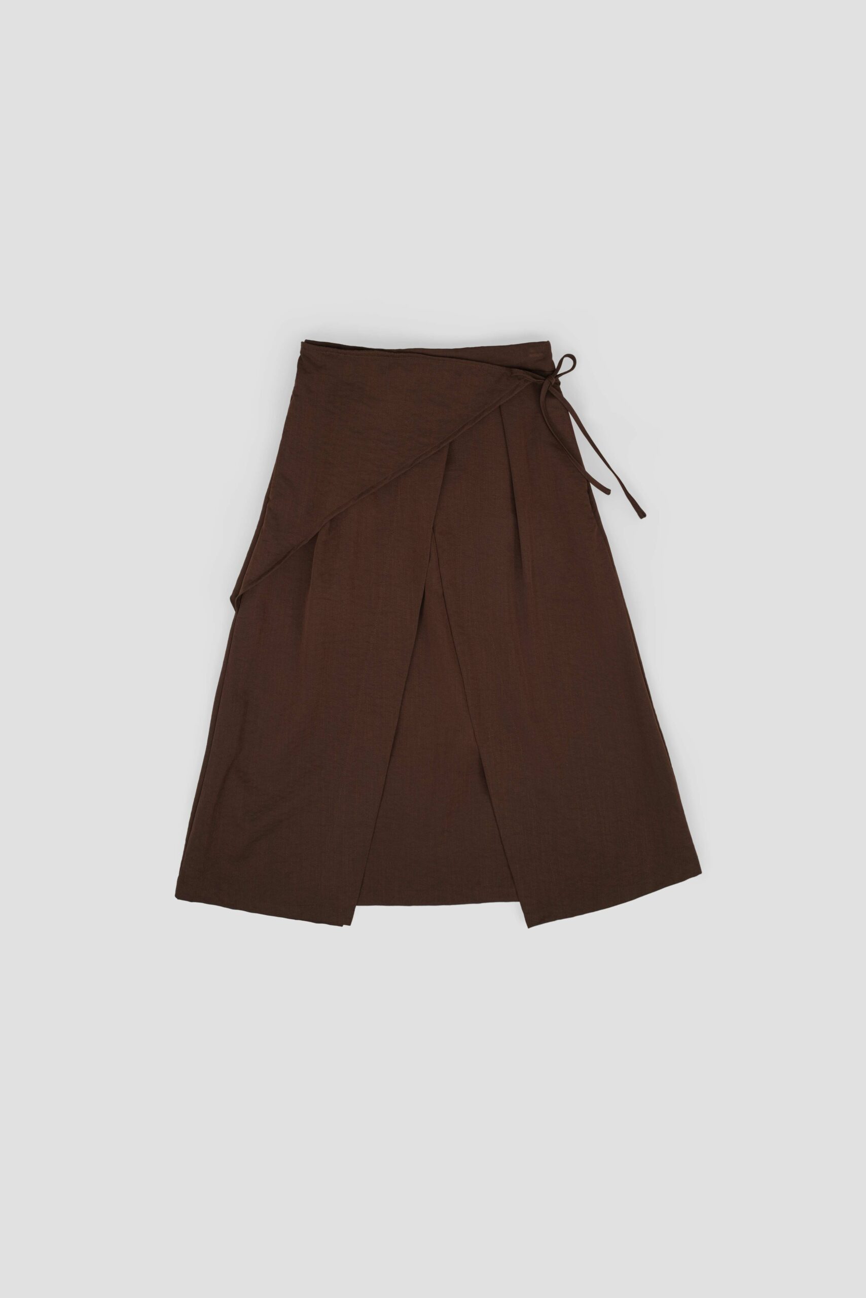 Waist Bandeu Layering Skirt – Midi (Brown)