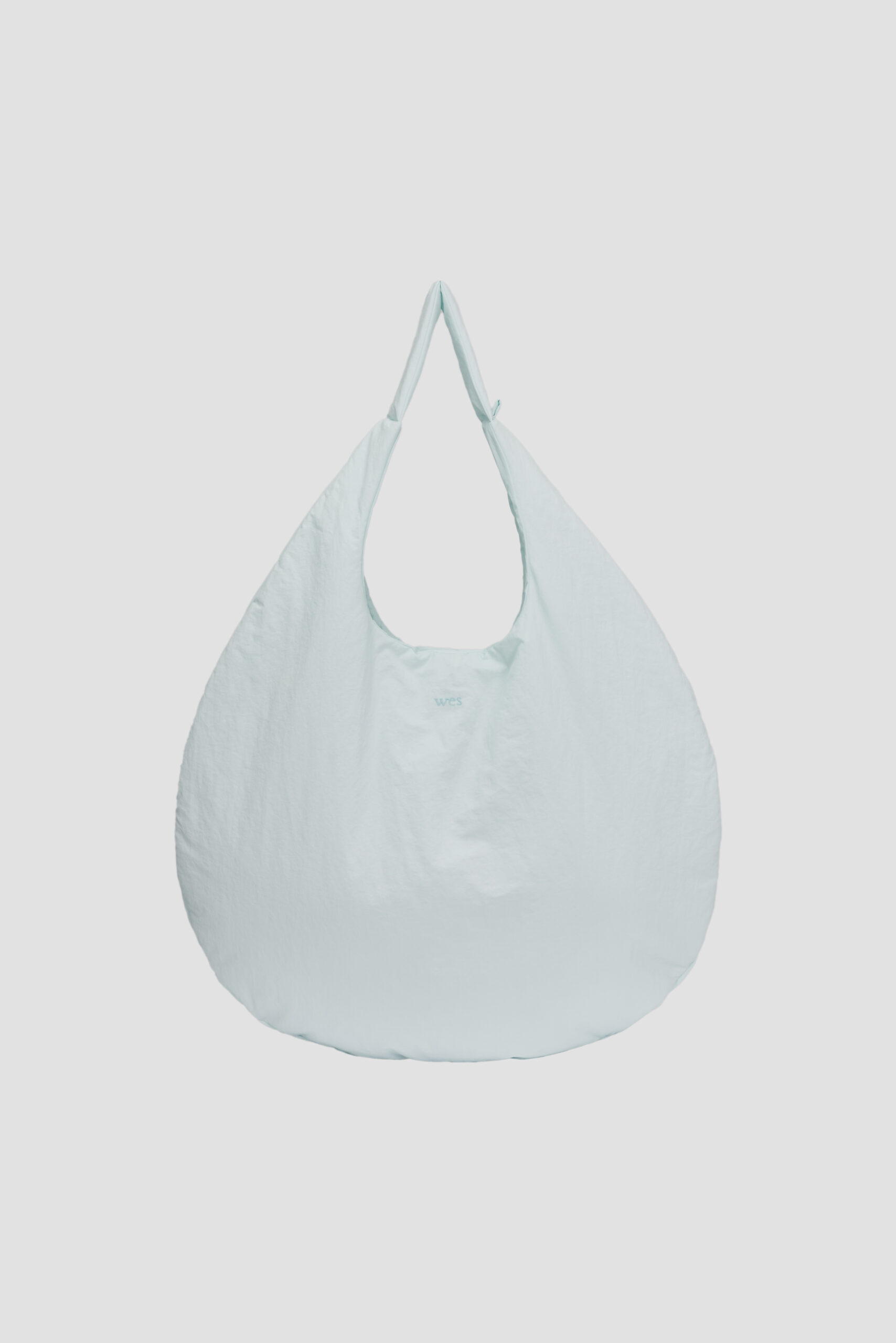 Large Egg Nylon Tote (Ice Blue) Front