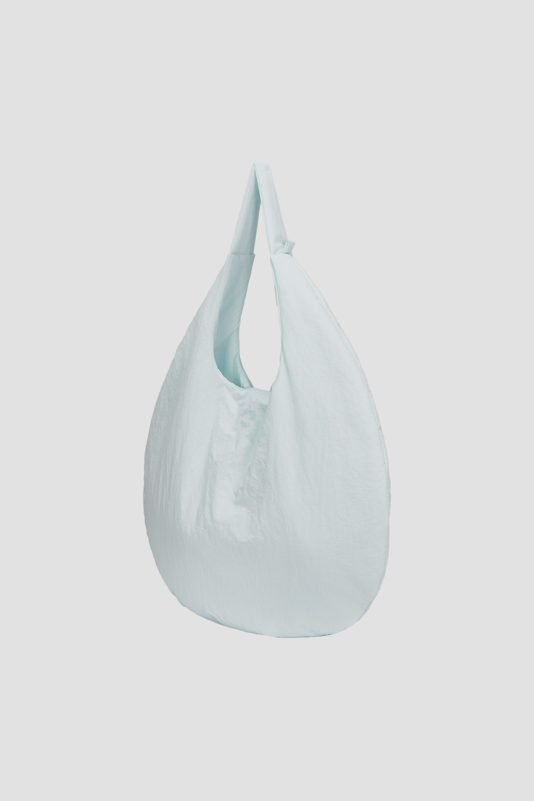Large Egg Nylon Tote (Ice Blue) Side