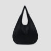 Medium Egg Leather Tote (Black) - Front