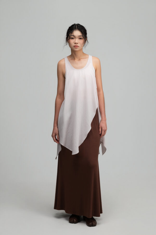 Asymmetrical Layering Long Tank Top (Blush)